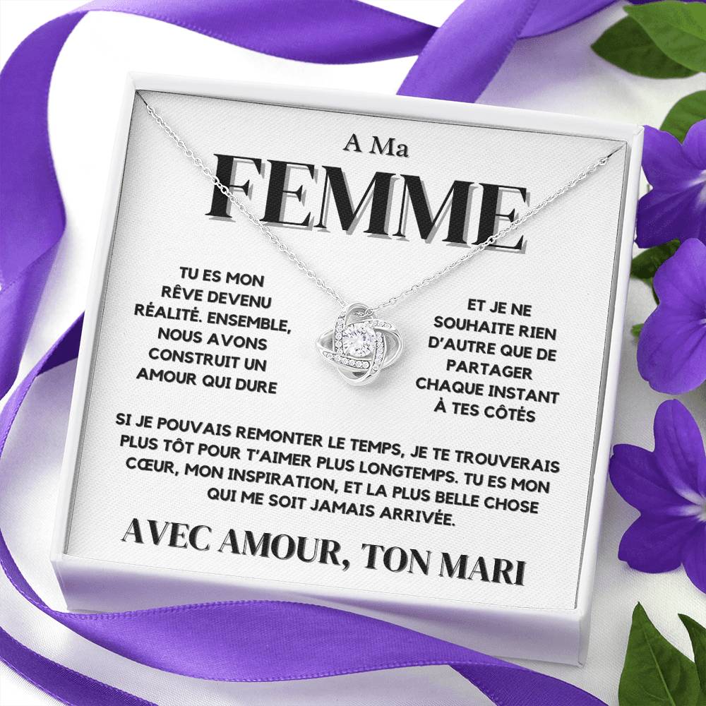 A Ma Femme – Collier Nœud d'Amour