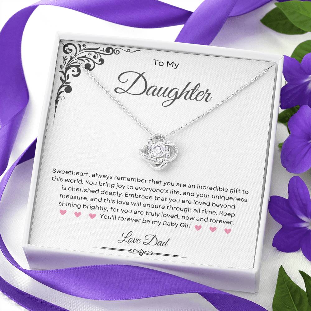 To My Daughter Necklace - Gift From Dad - Inspirational Strength Gift