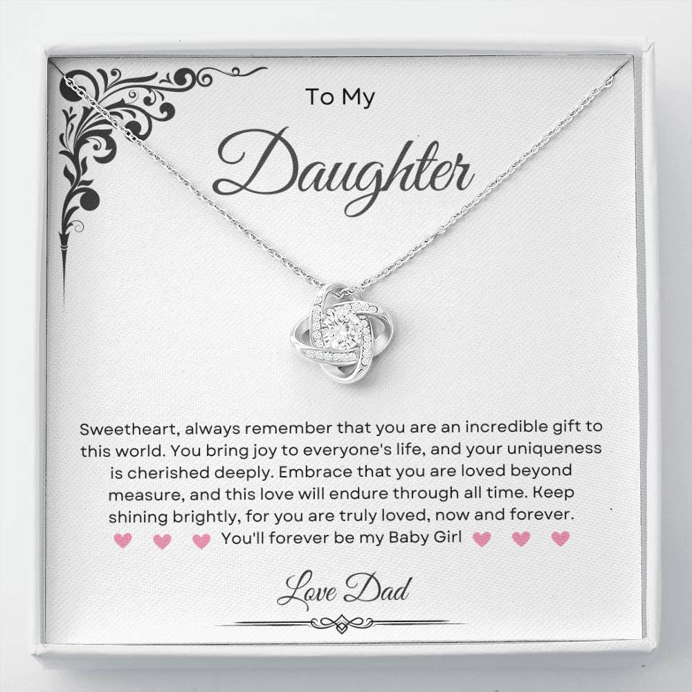 To My Daughter Necklace - Gift From Dad - Inspirational Strength Gift