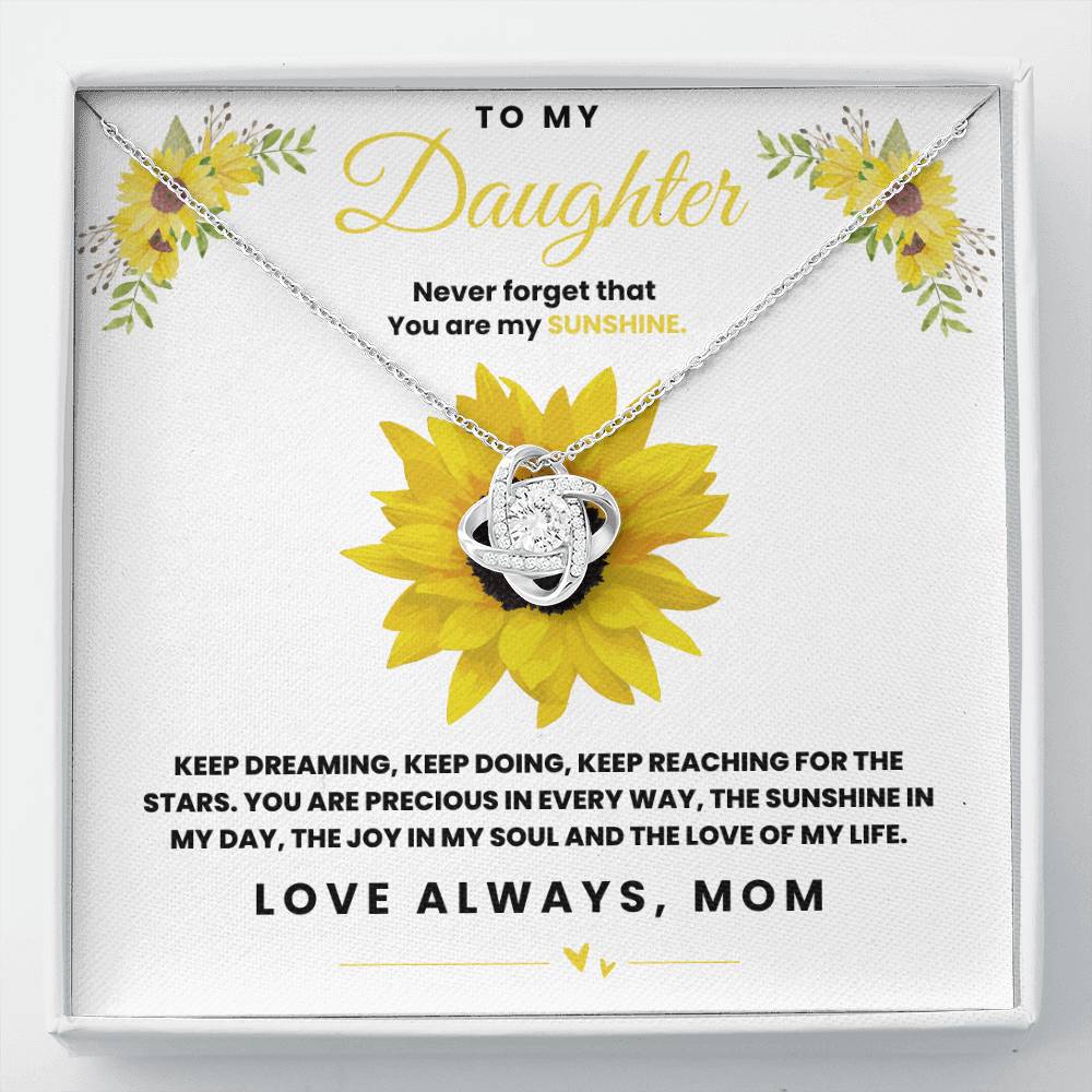 Daughter Necklace | Gift from Mom | Never Forget You Are My Sunshine