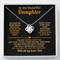 To My Beautiful Daughter – Love Knot Necklace from Dad