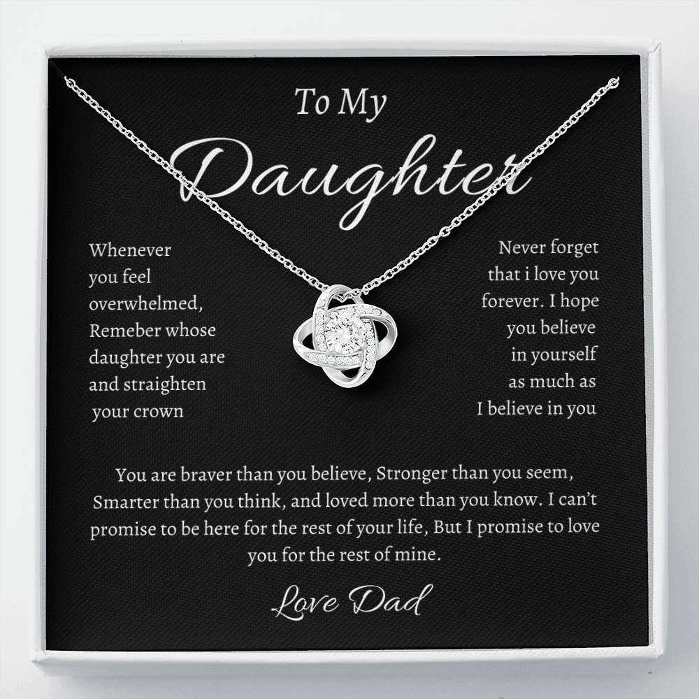 To My Daughter Necklace Gift From Dad - Strength Gift