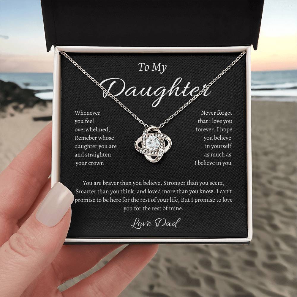 To My Daughter Necklace Gift From Dad - Strength Gift