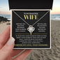 To My Beautiful Wife – Love Knot Necklace in 14K White Gold