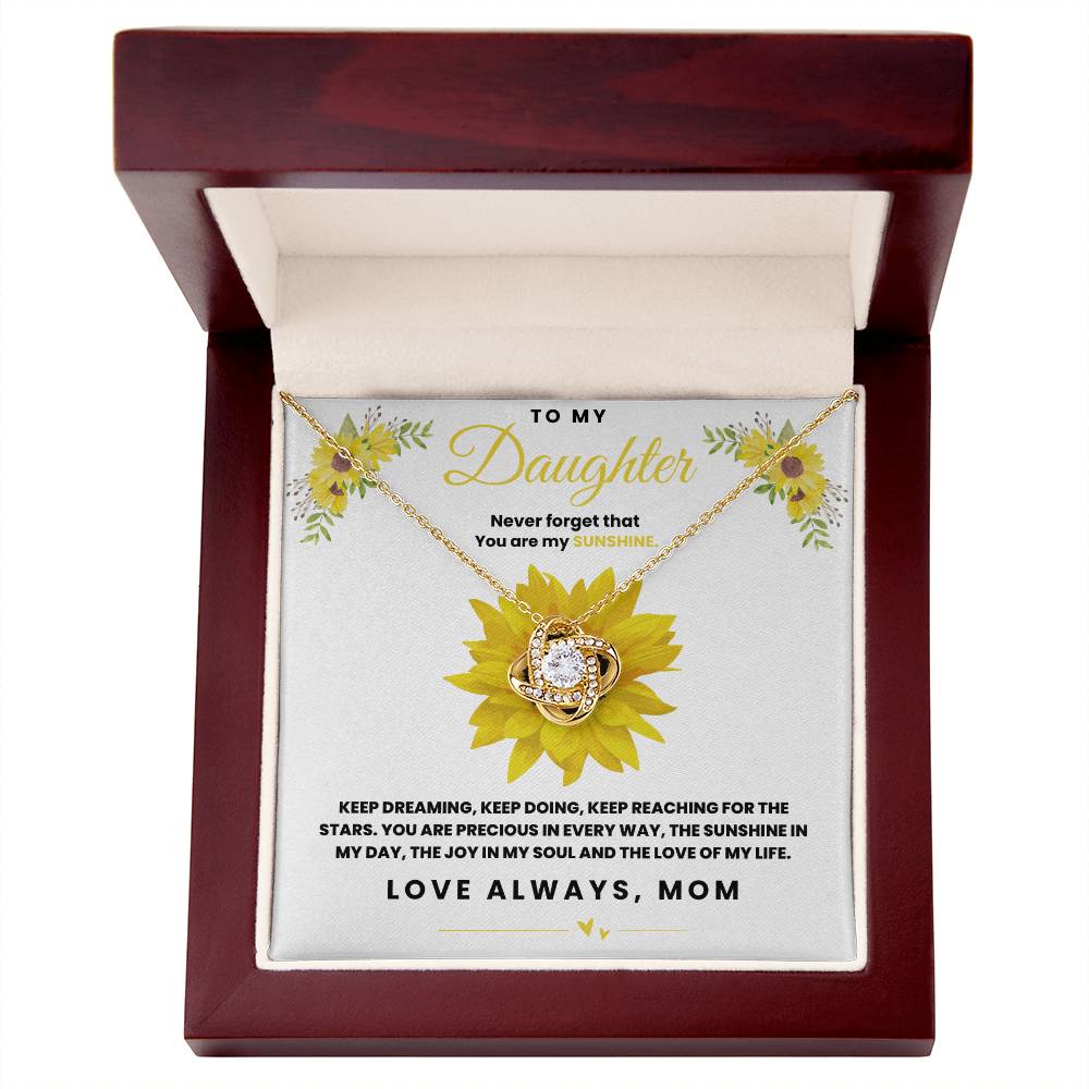 Daughter Necklace | Gift from Mom | Never Forget You Are My Sunshine