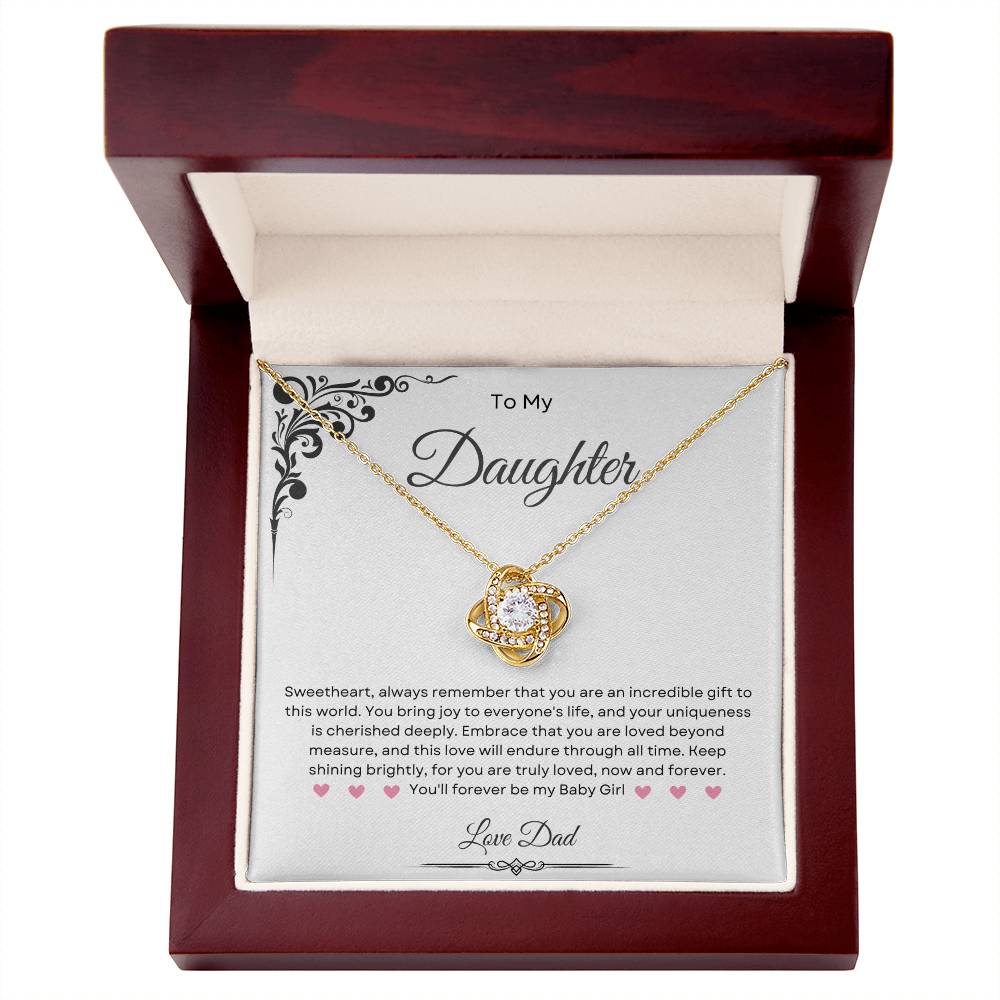 To My Daughter Necklace - Gift From Dad - Inspirational Strength Gift