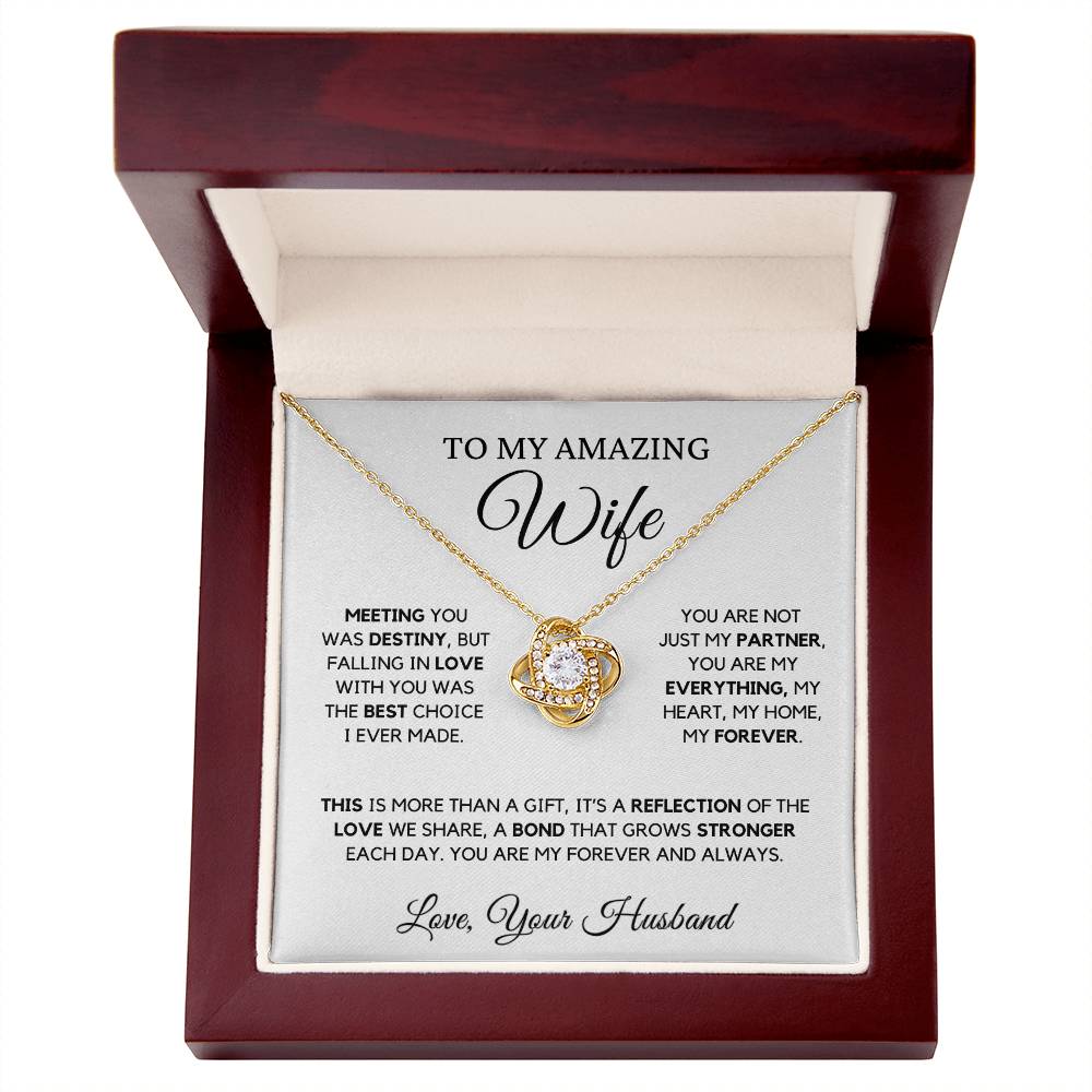 To My Wife - Love Knot Necklace | Symbol of Love and Commitment