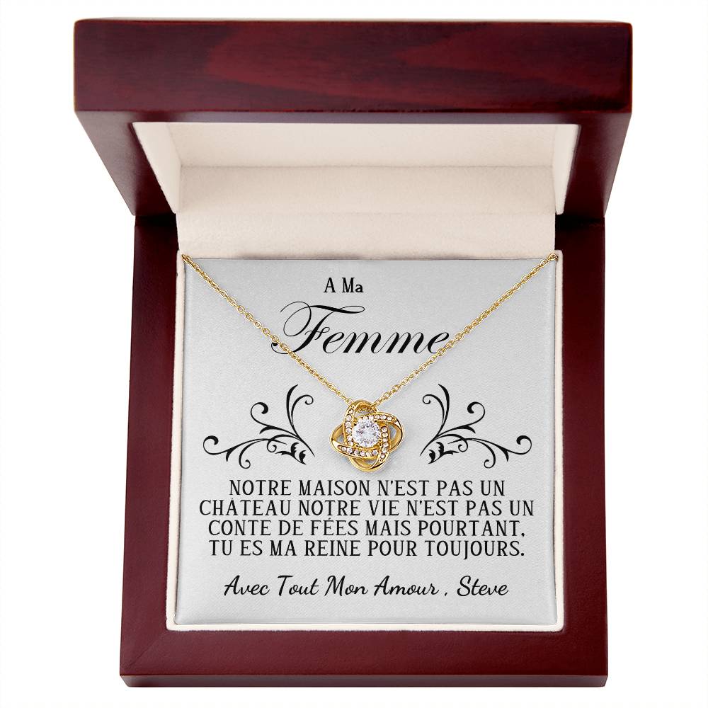 Pour Ma Femme | Collier Eternel Femme | Cadeau Personnalisé avec Message Romantique