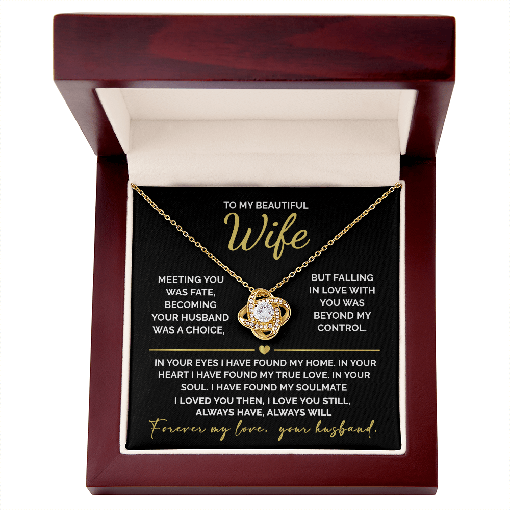 To My Beautiful Wife – Love Knot Necklace