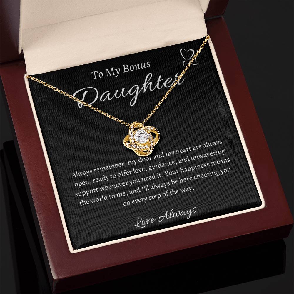 To My Bonus Daughter Necklace - Gift From Dad/Mom