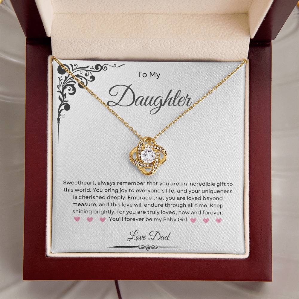 To My Daughter Necklace - Gift From Dad - Inspirational Strength Gift