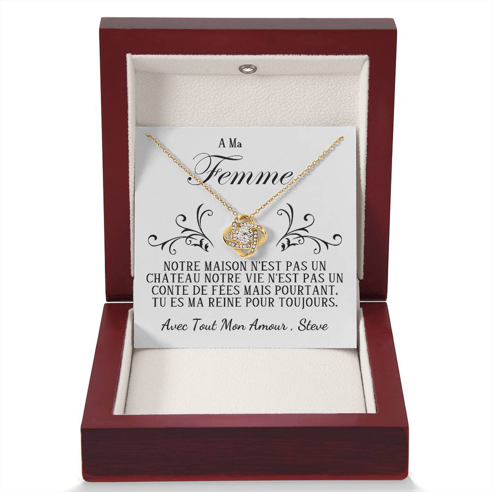 Pour Ma Femme | Collier Eternel Femme | Cadeau Personnalisé avec Message Romantique