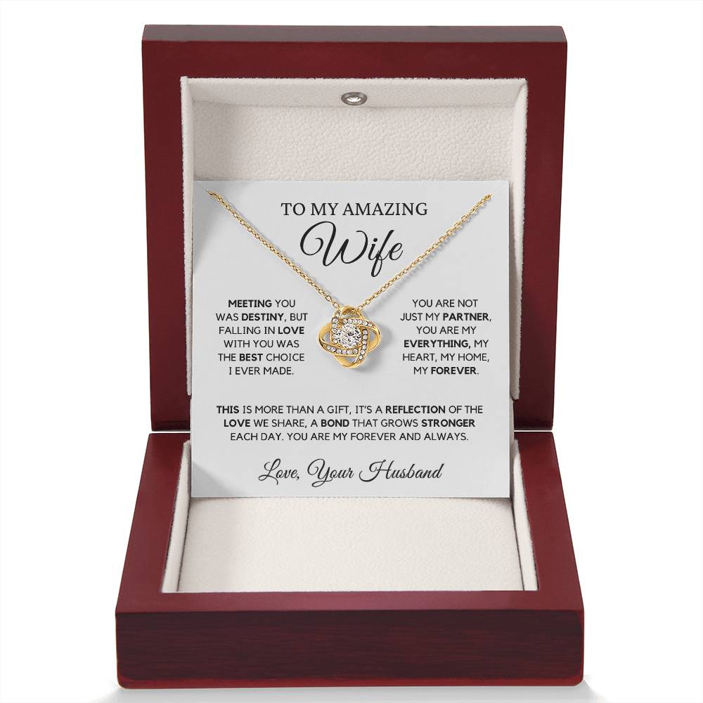 To My Wife - Love Knot Necklace | Symbol of Love and Commitment