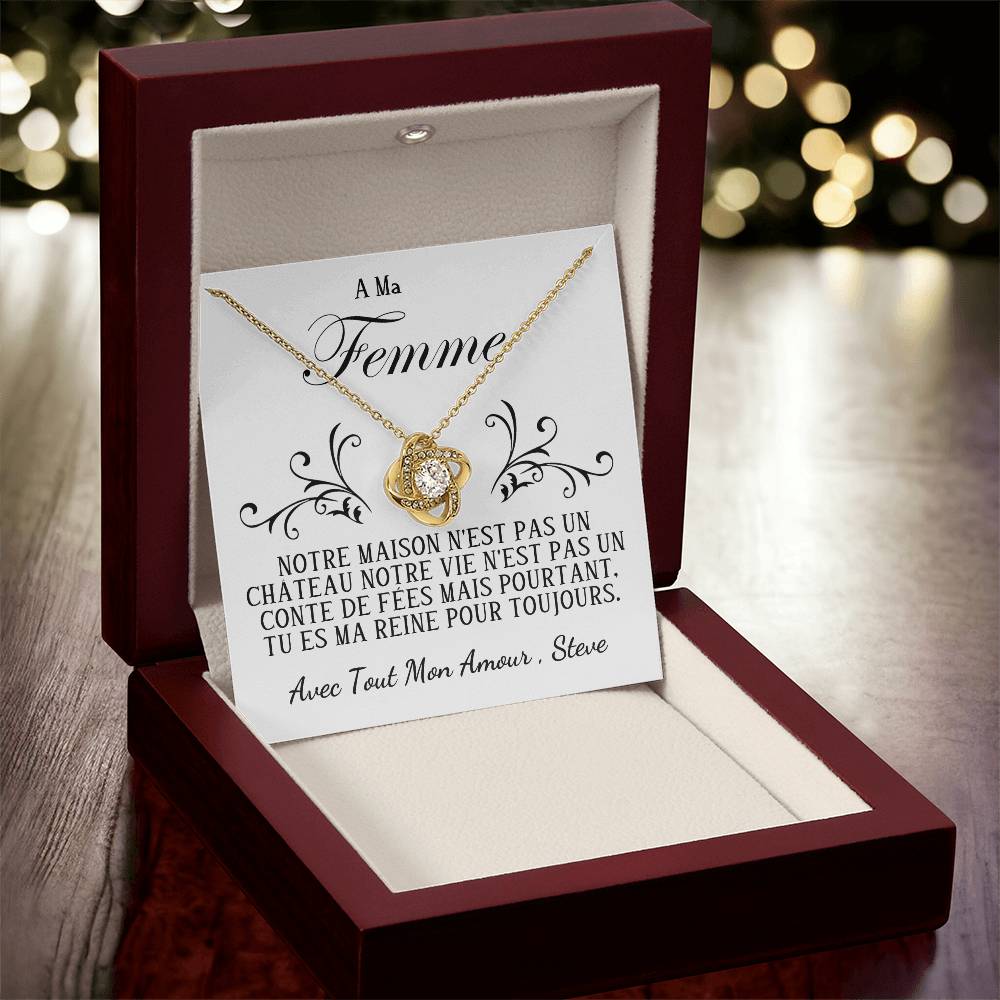 Pour Ma Femme | Collier Eternel Femme | Cadeau Personnalisé avec Message Romantique