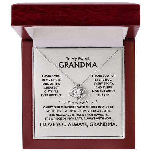 To My Sweet Grandma – Love Knot Necklace