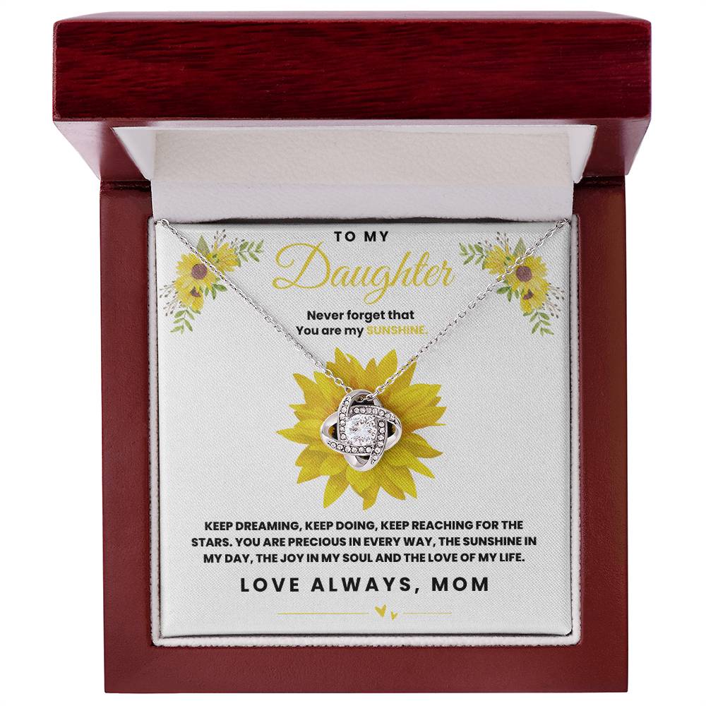 Daughter Necklace | Gift from Mom | Never Forget You Are My Sunshine