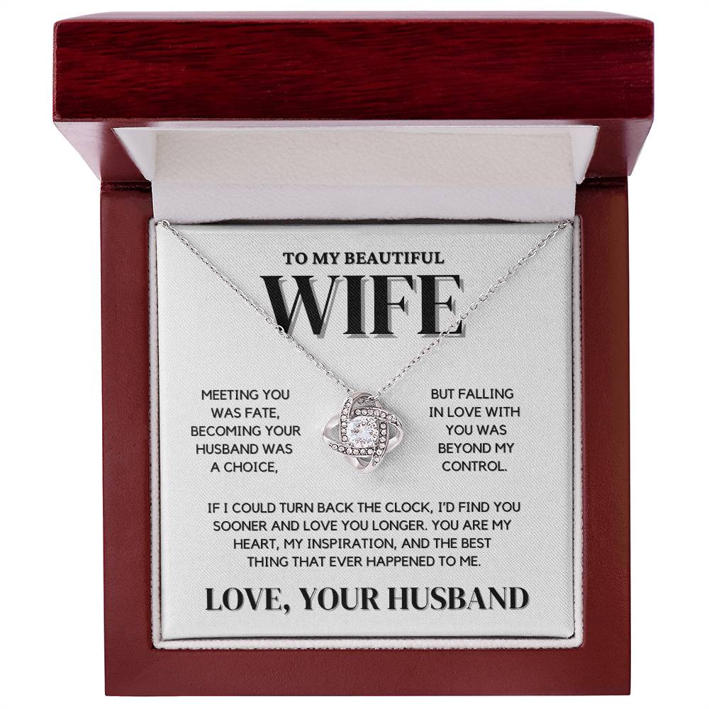 Wife Love Knot Necklace Gift | Meeting You Was Fate