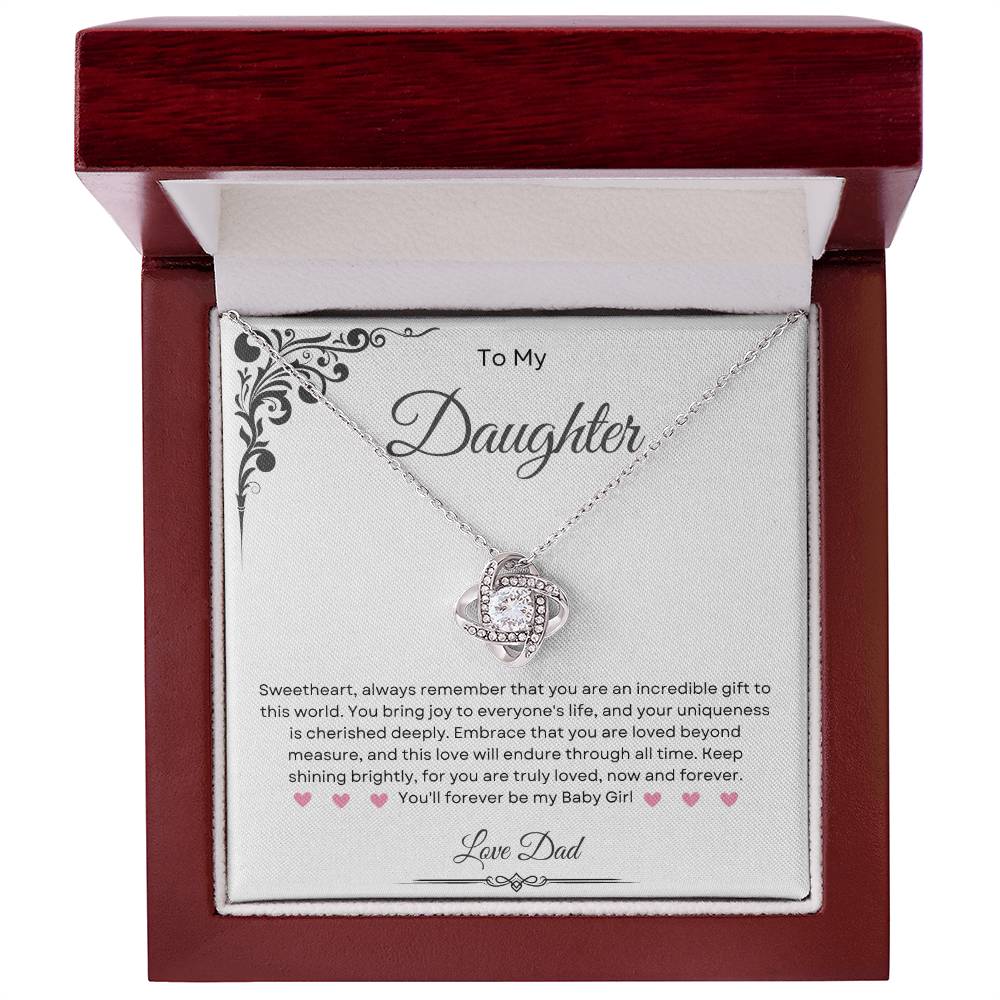 To My Daughter Necklace - Gift From Dad - Inspirational Strength Gift