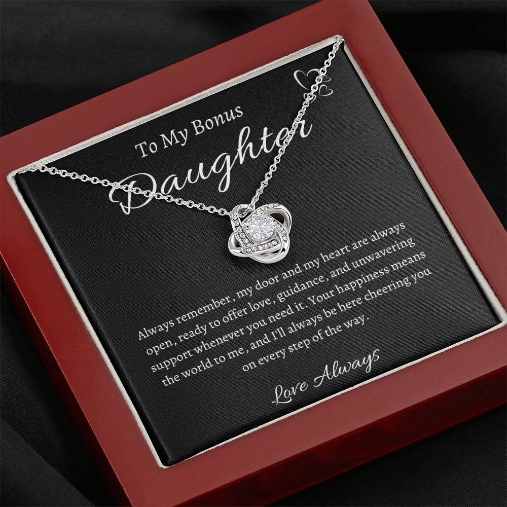 To My Bonus Daughter Necklace - Gift From Dad/Mom