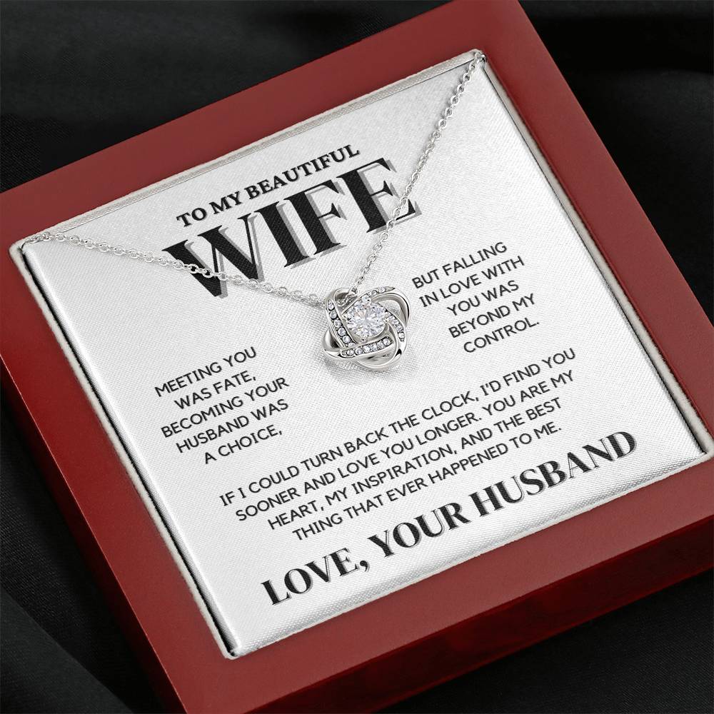 Wife Love Knot Necklace Gift | Meeting You Was Fate