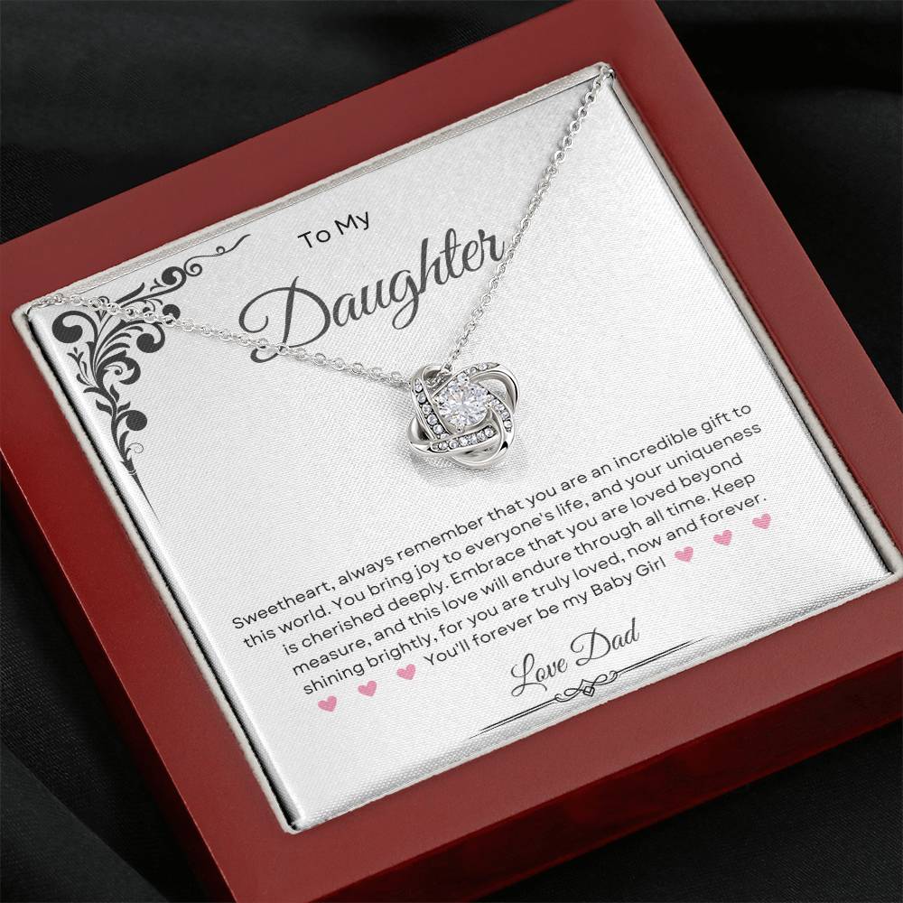 To My Daughter Necklace - Gift From Dad - Inspirational Strength Gift