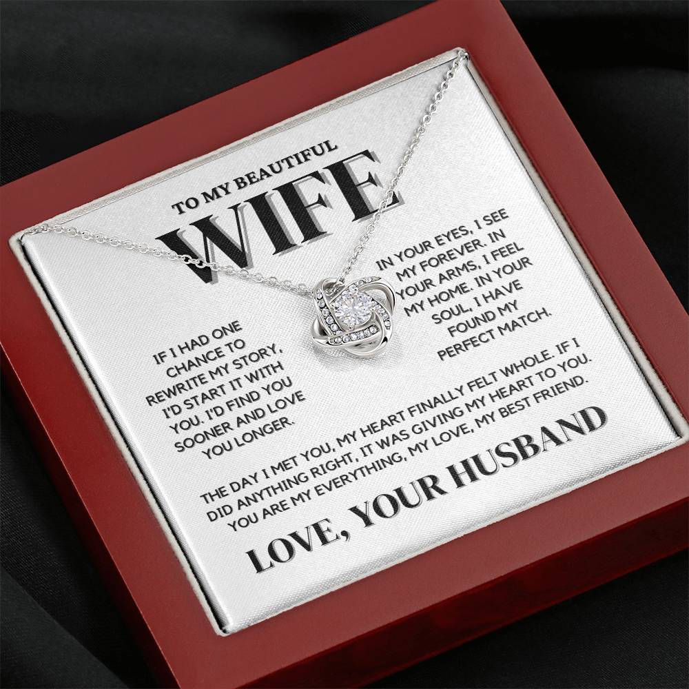 To My Wife Love Knot Necklace – A Symbol of Eternal Love