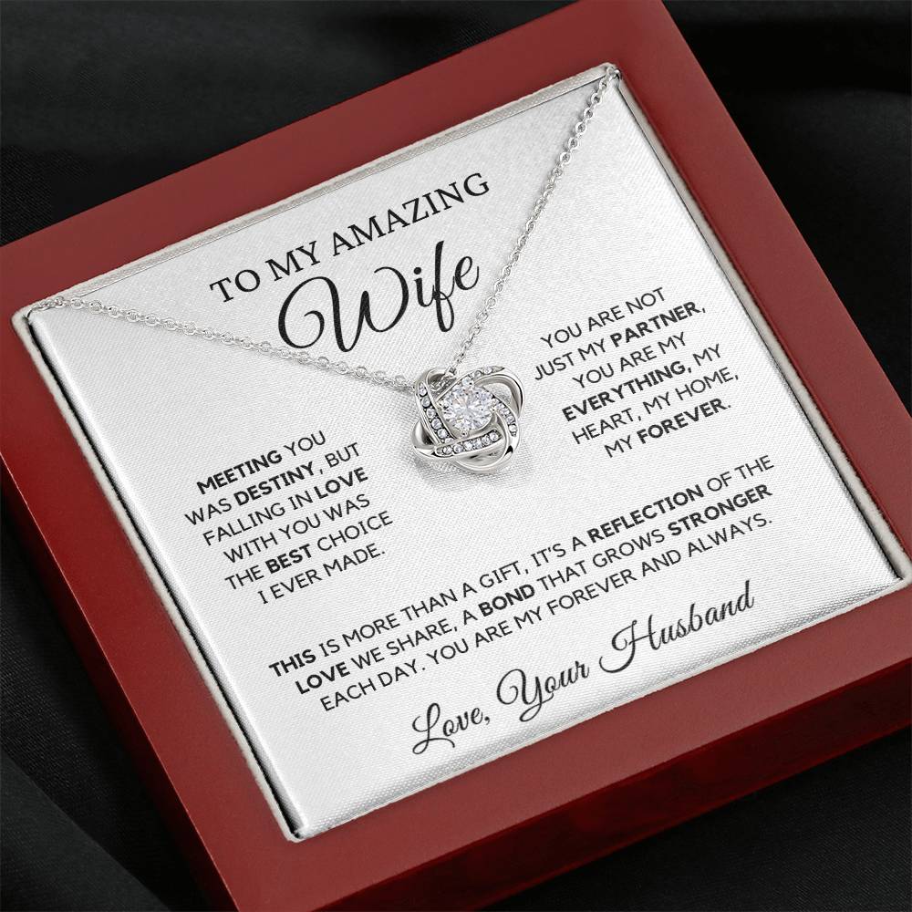 To My Wife - Love Knot Necklace | Symbol of Love and Commitment