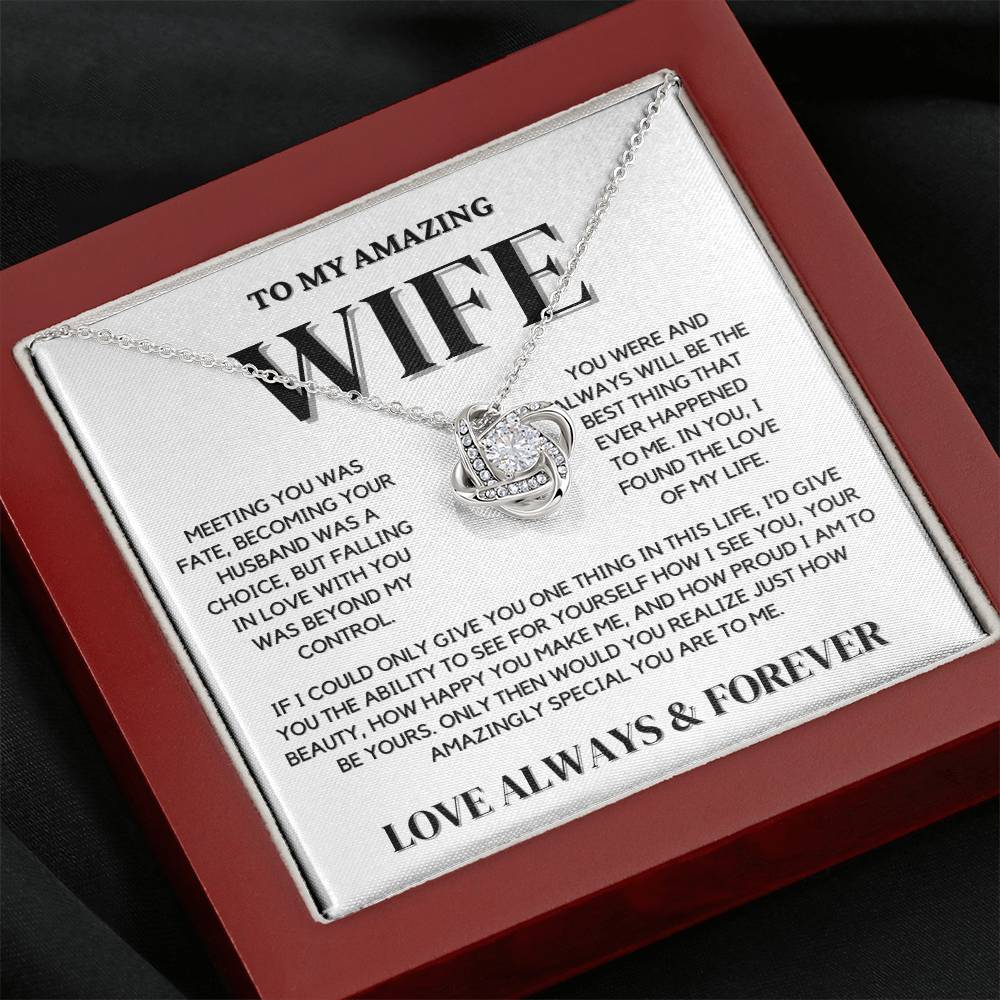 To My Amazing Wife Love Knot Necklace