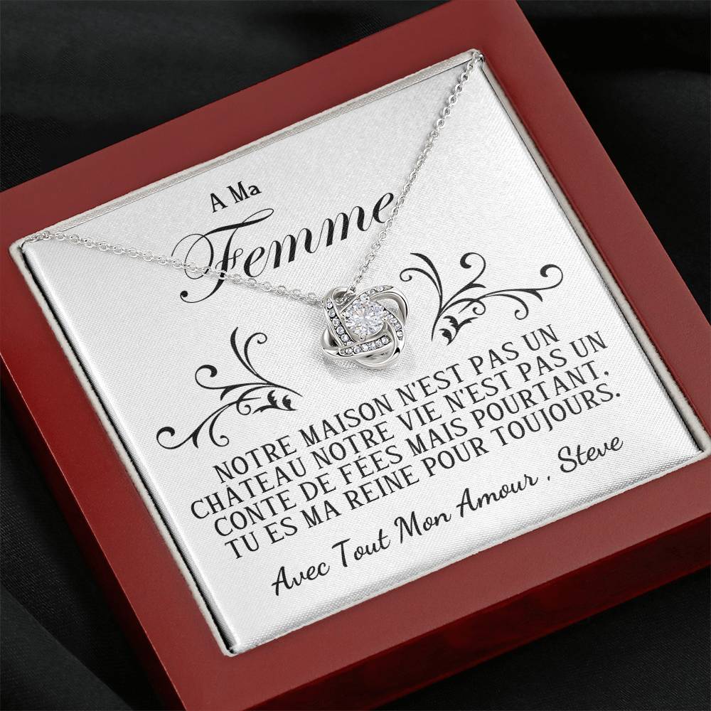 Pour Ma Femme | Collier Eternel Femme | Cadeau Personnalisé avec Message Romantique