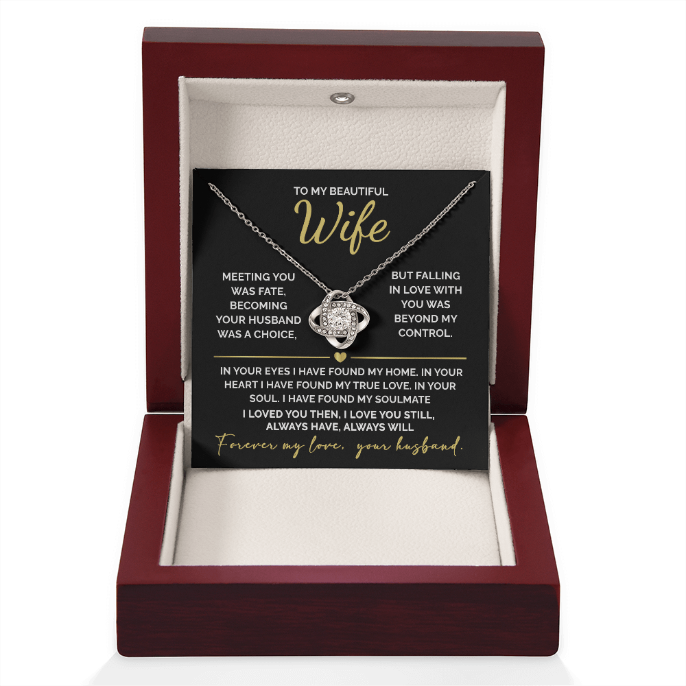 To My Beautiful Wife – Love Knot Necklace