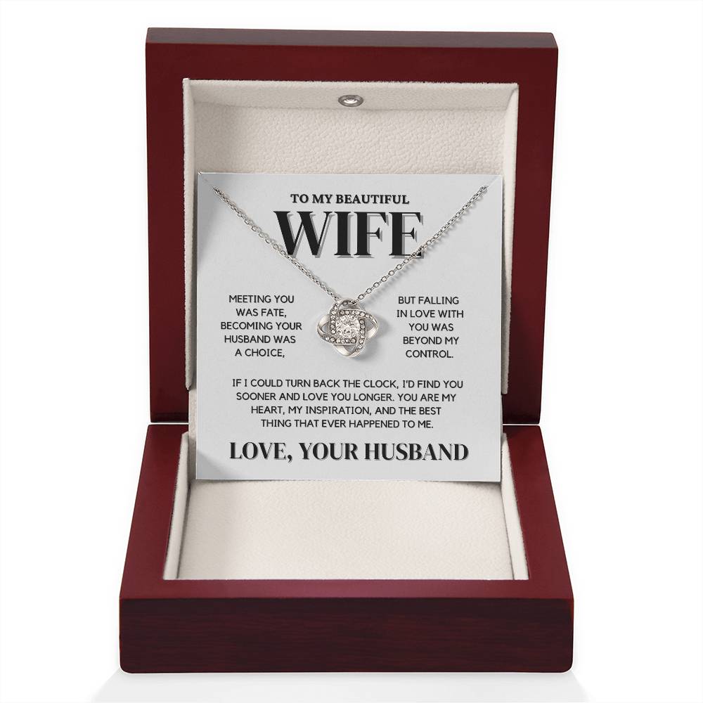 Wife Love Knot Necklace Gift | Meeting You Was Fate