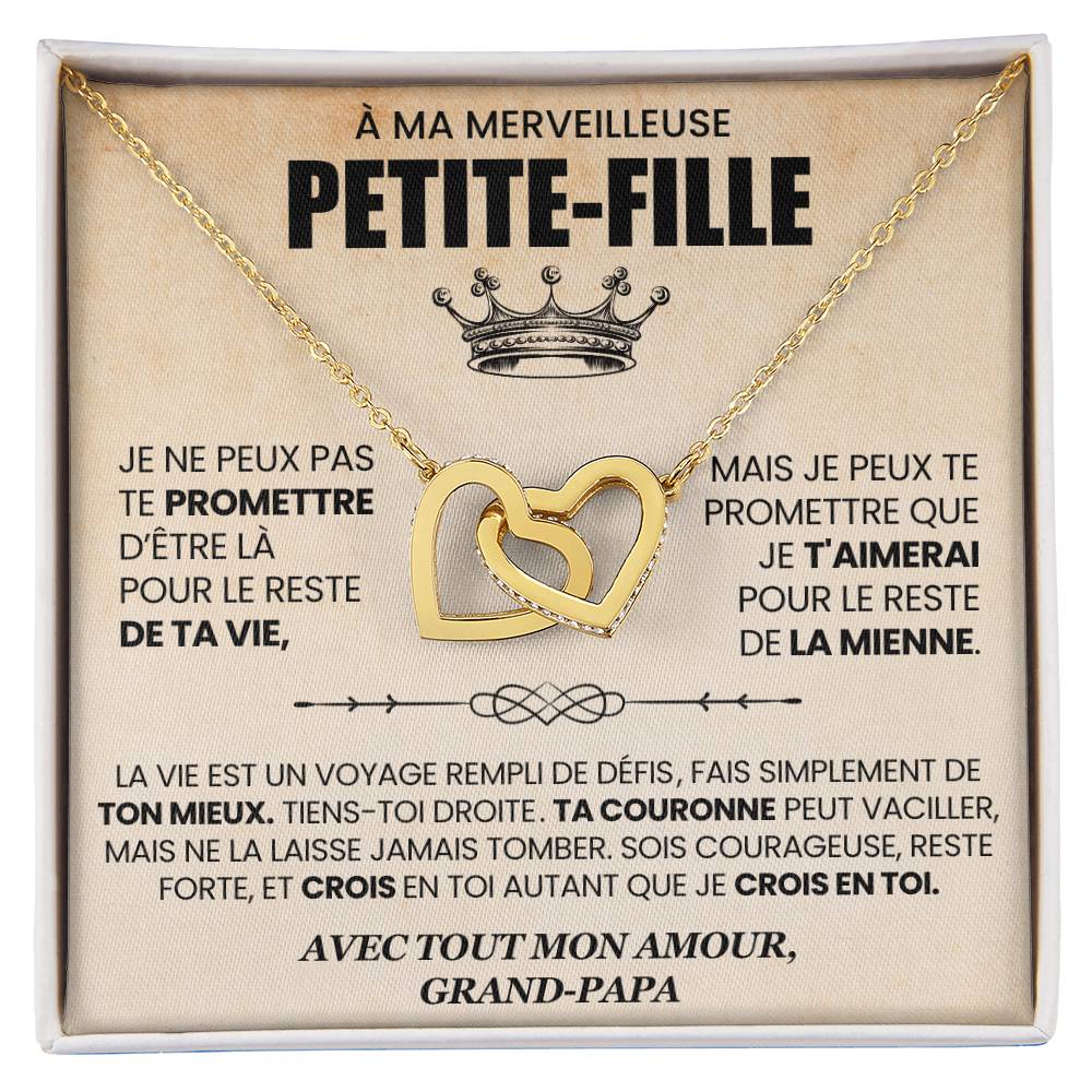 A Ma Petite Fille de Grand-papa – Collier Cœurs Entrelacés