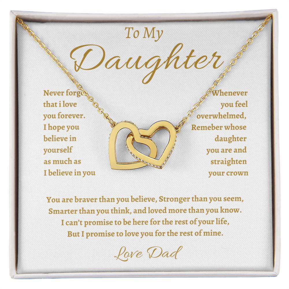 To My Daughter Necklace - Gift From Dad - Inspirational Strength Gift