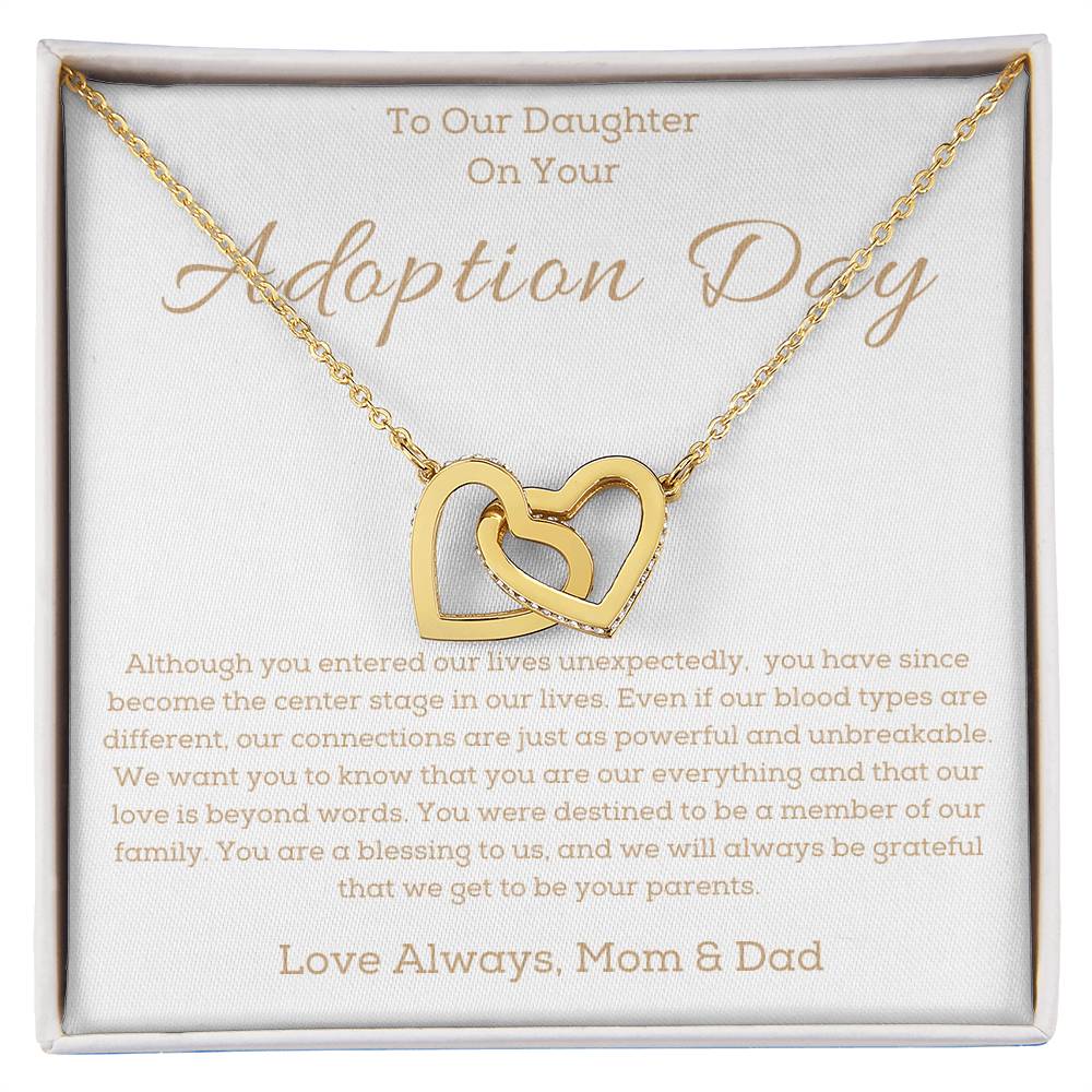 a necklace in a box for a girl on her adotion day