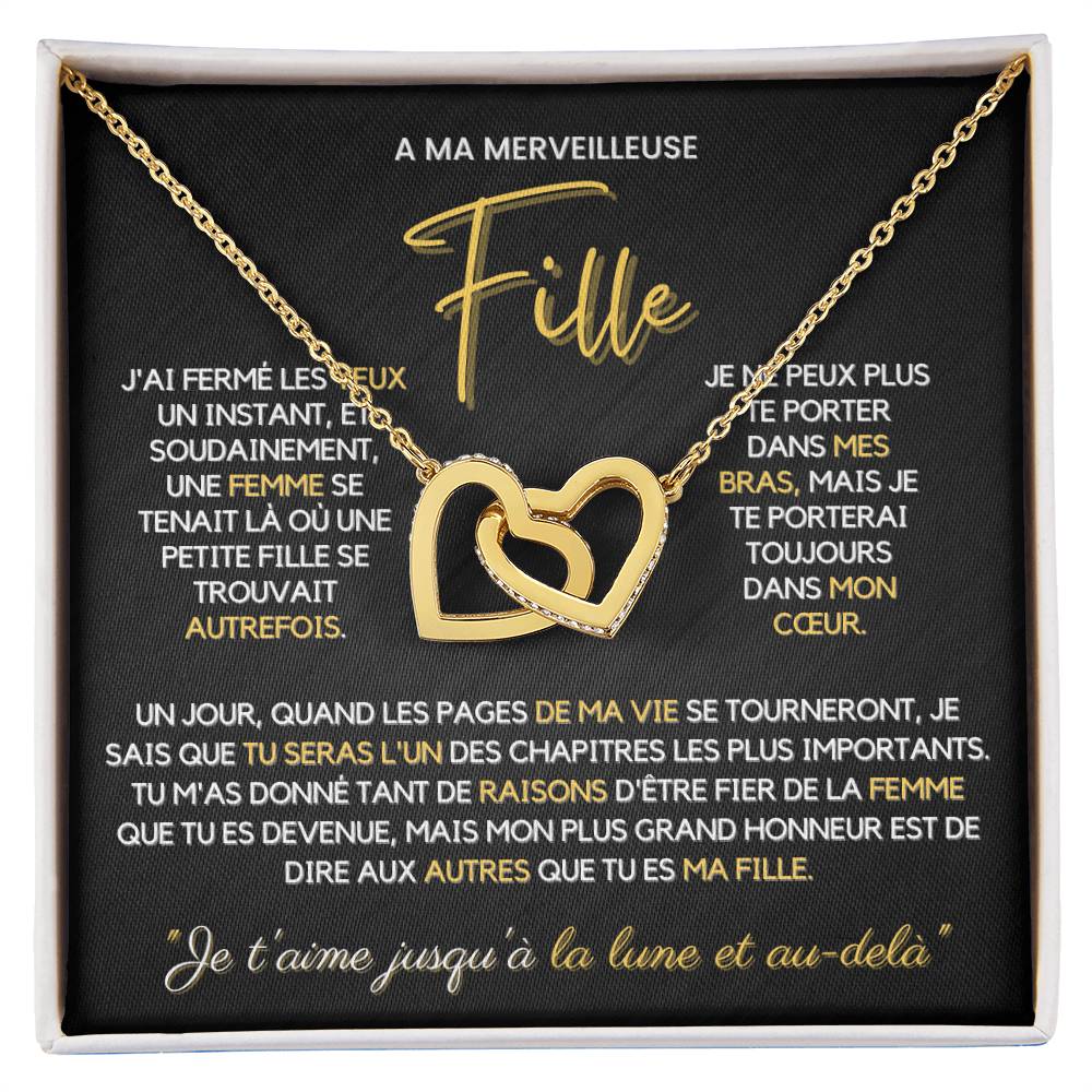 Collier Pour Fille - Collier coeurs entrelacés  14k ou 18K