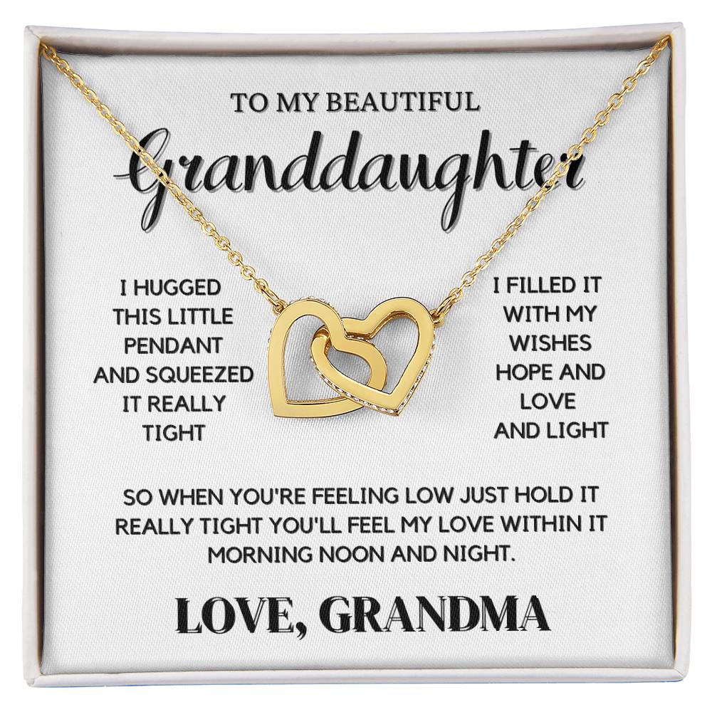 To My Granddaughter Interlocking Hearts Necklace