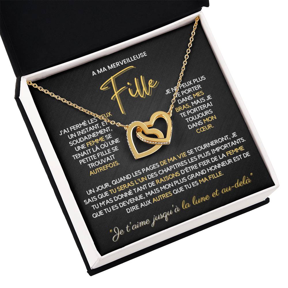 Collier Pour Fille - Collier coeurs entrelacés  14k ou 18K