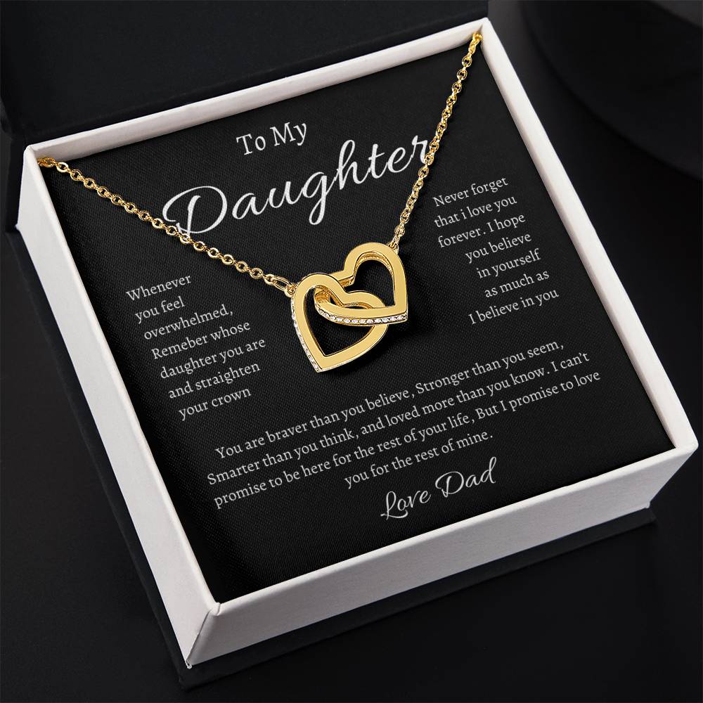 To My Daughter Necklace - Gift From Dad - Inspirational Strength Gift