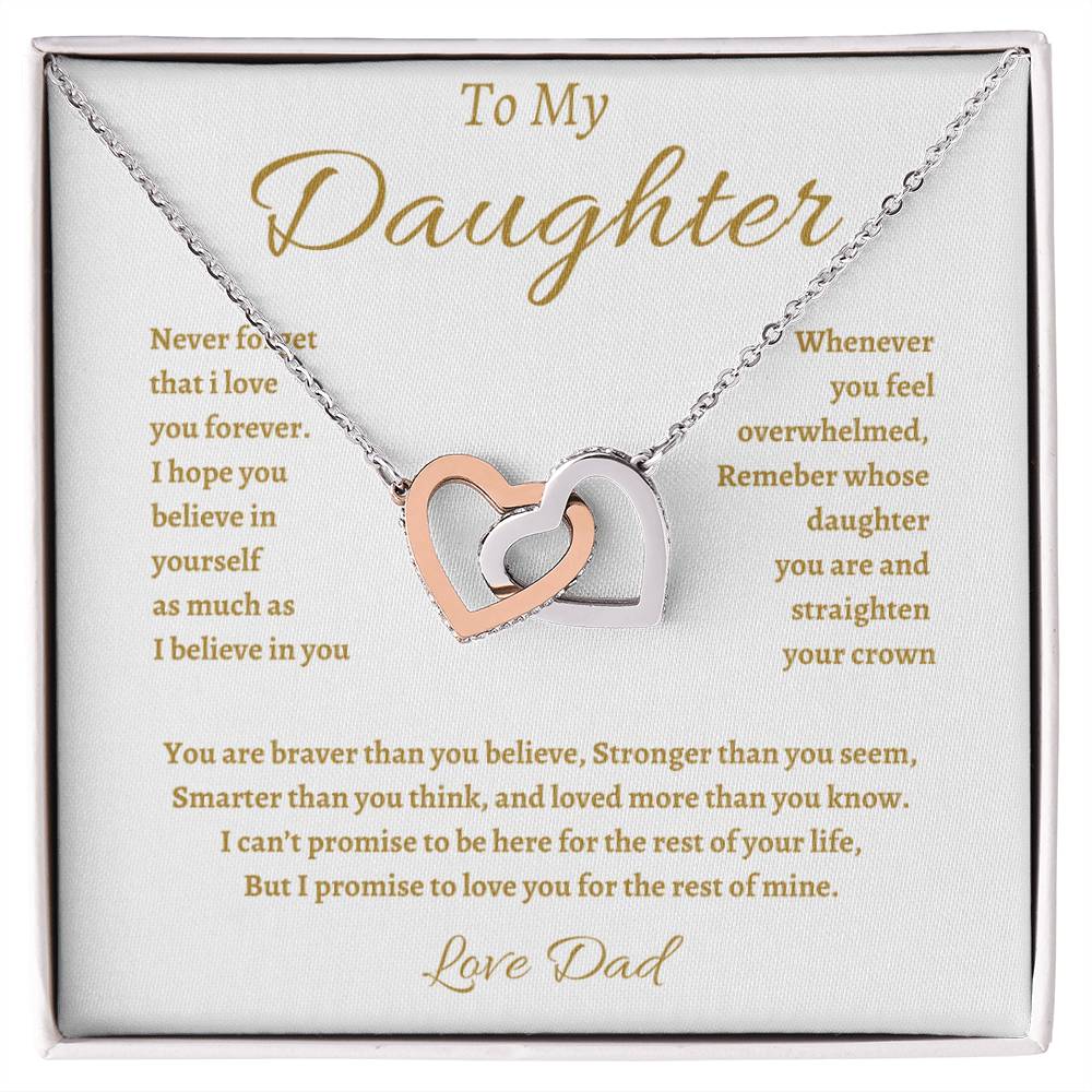 To My Daughter Necklace - Gift From Dad - Inspirational Strength Gift