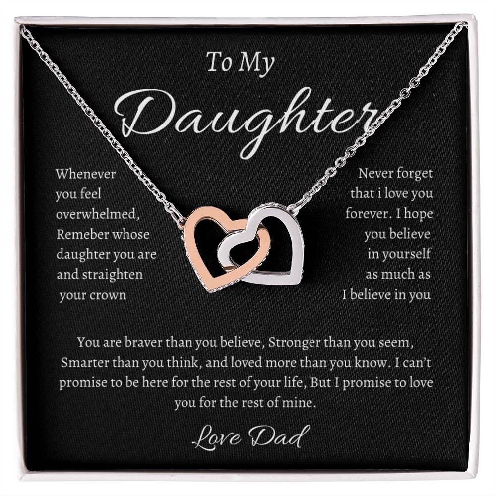 To My Daughter Necklace - Gift From Dad - Inspirational Strength Gift