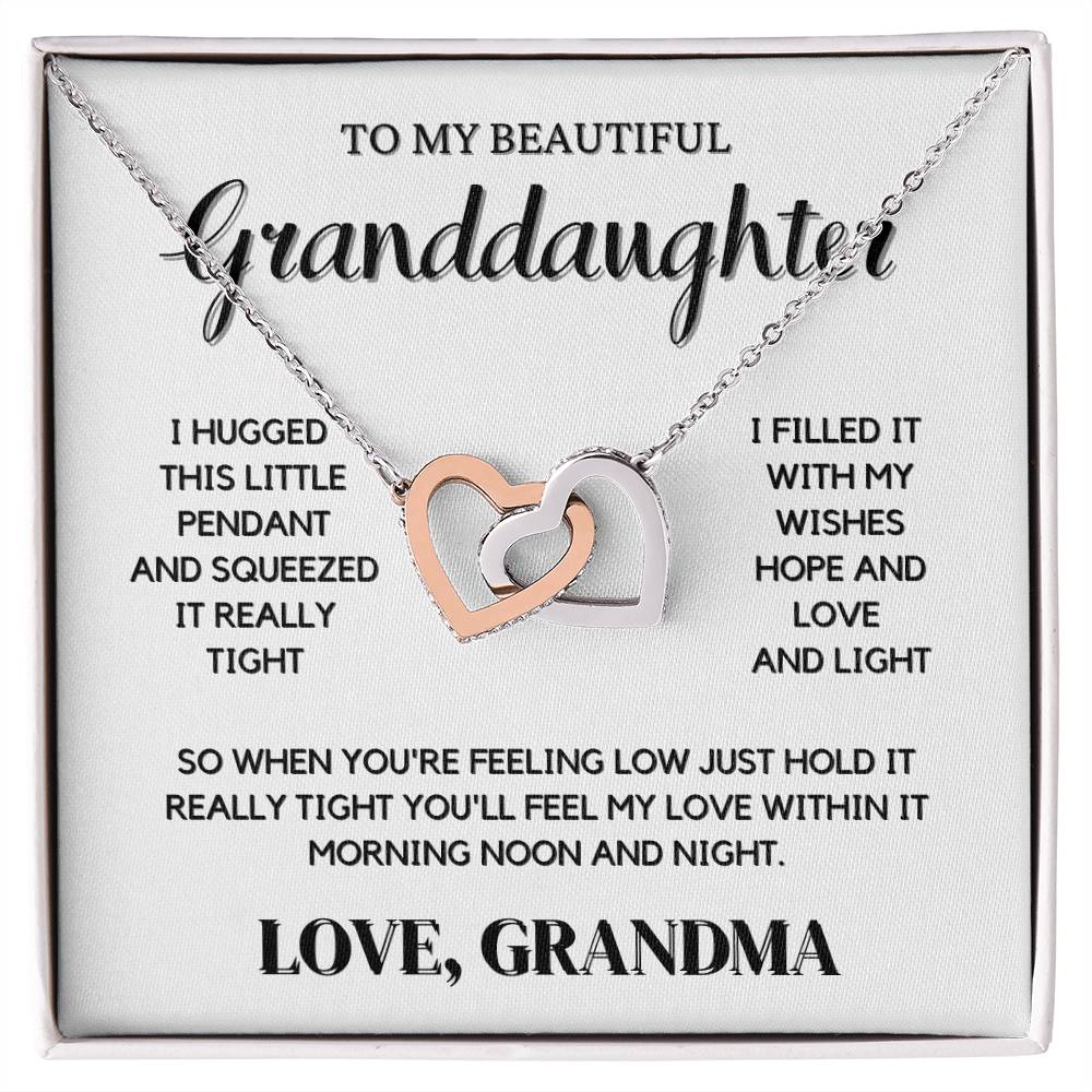 To My Granddaughter Interlocking Hearts Necklace