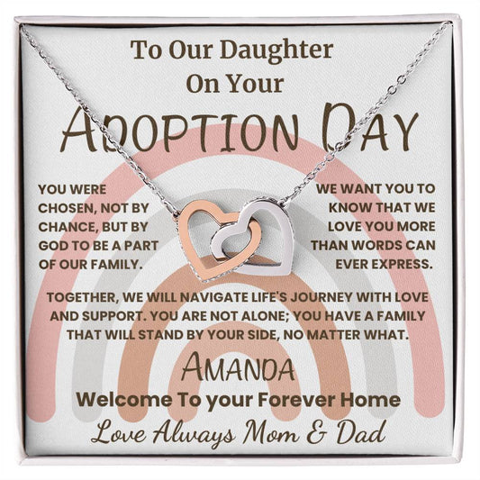 Adoption Day Necklace for Daughter - You Were Chosen  | Personalized Gift from Mom & Dad