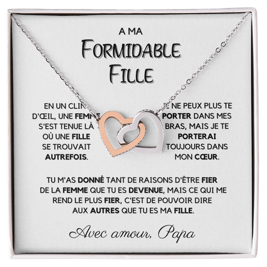 Collier Pour Fille Intercoeurs  - Cadeau d'Amour de Papa