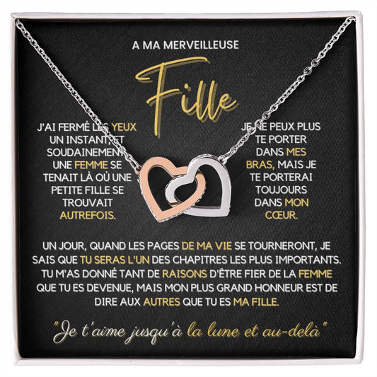 Collier Pour Fille - Collier coeurs entrelacés  14k ou 18K