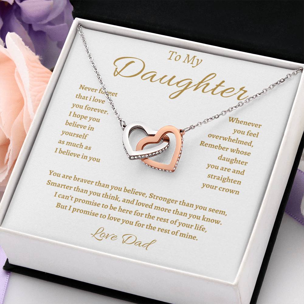 To My Daughter Necklace - Gift From Dad - Inspirational Strength Gift