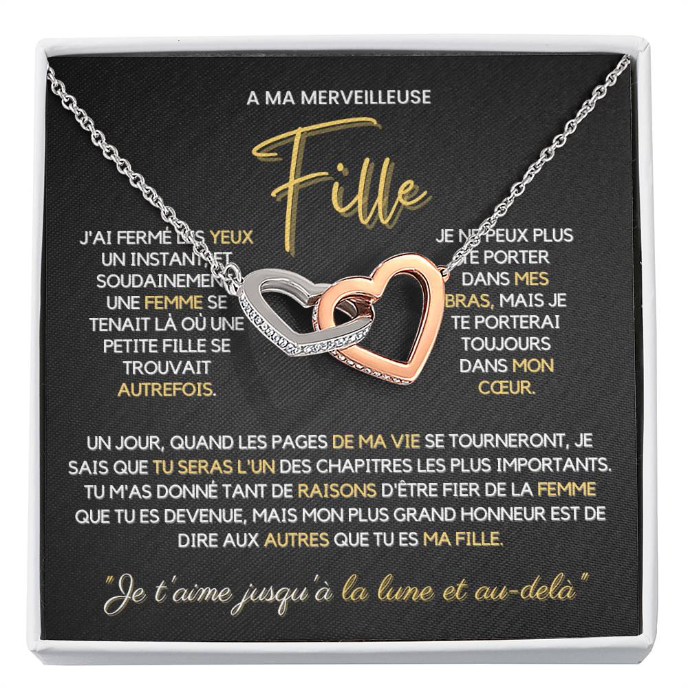 Collier Pour Fille - Collier coeurs entrelacés  14k ou 18K