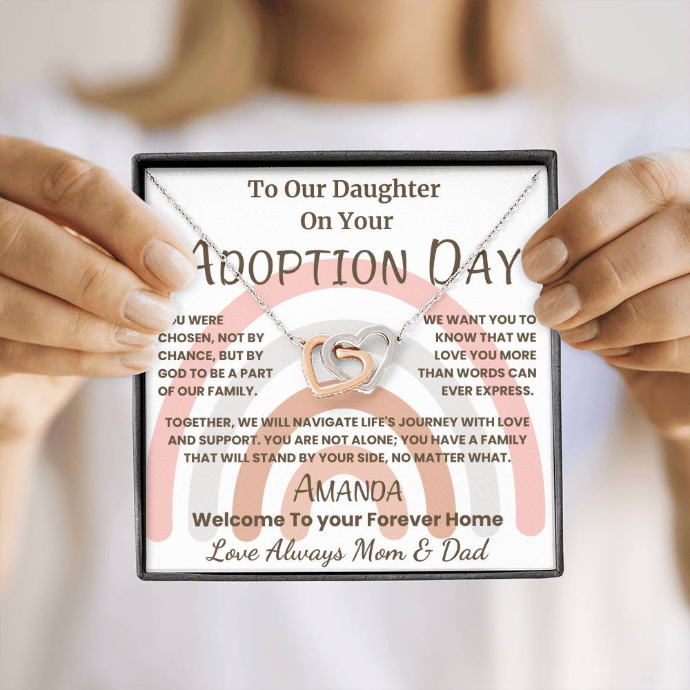 Adoption Day Necklace for Daughter - You Were Chosen  | Personalized Gift from Mom & Dad