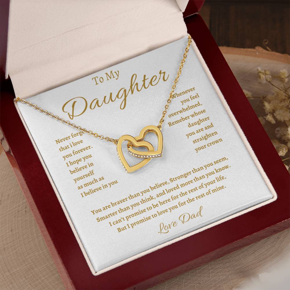 To My Daughter Necklace - Gift From Dad - Inspirational Strength Gift