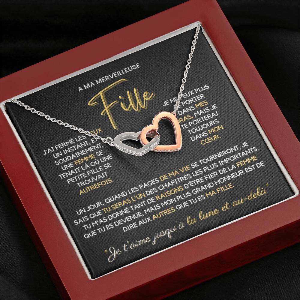 Collier Pour Fille - Collier coeurs entrelacés  14k ou 18K