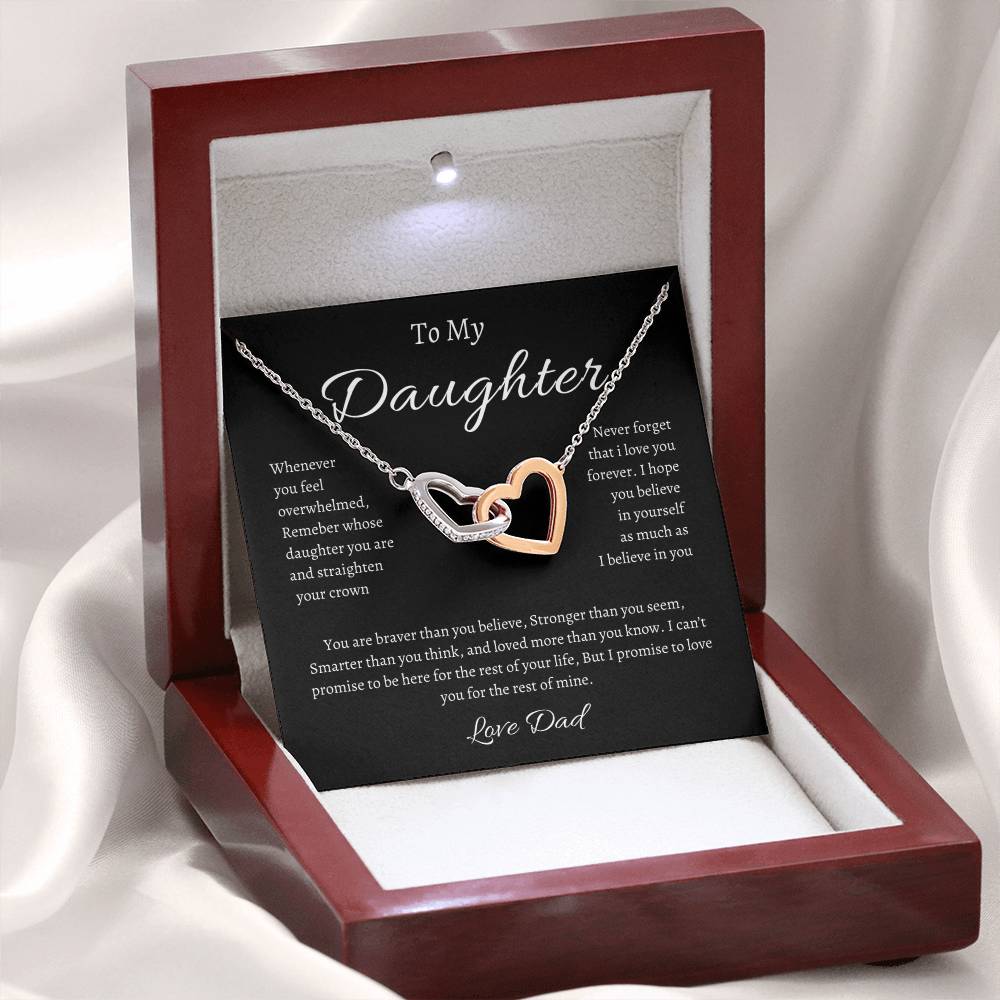 To My Daughter Necklace - Gift From Dad - Inspirational Strength Gift